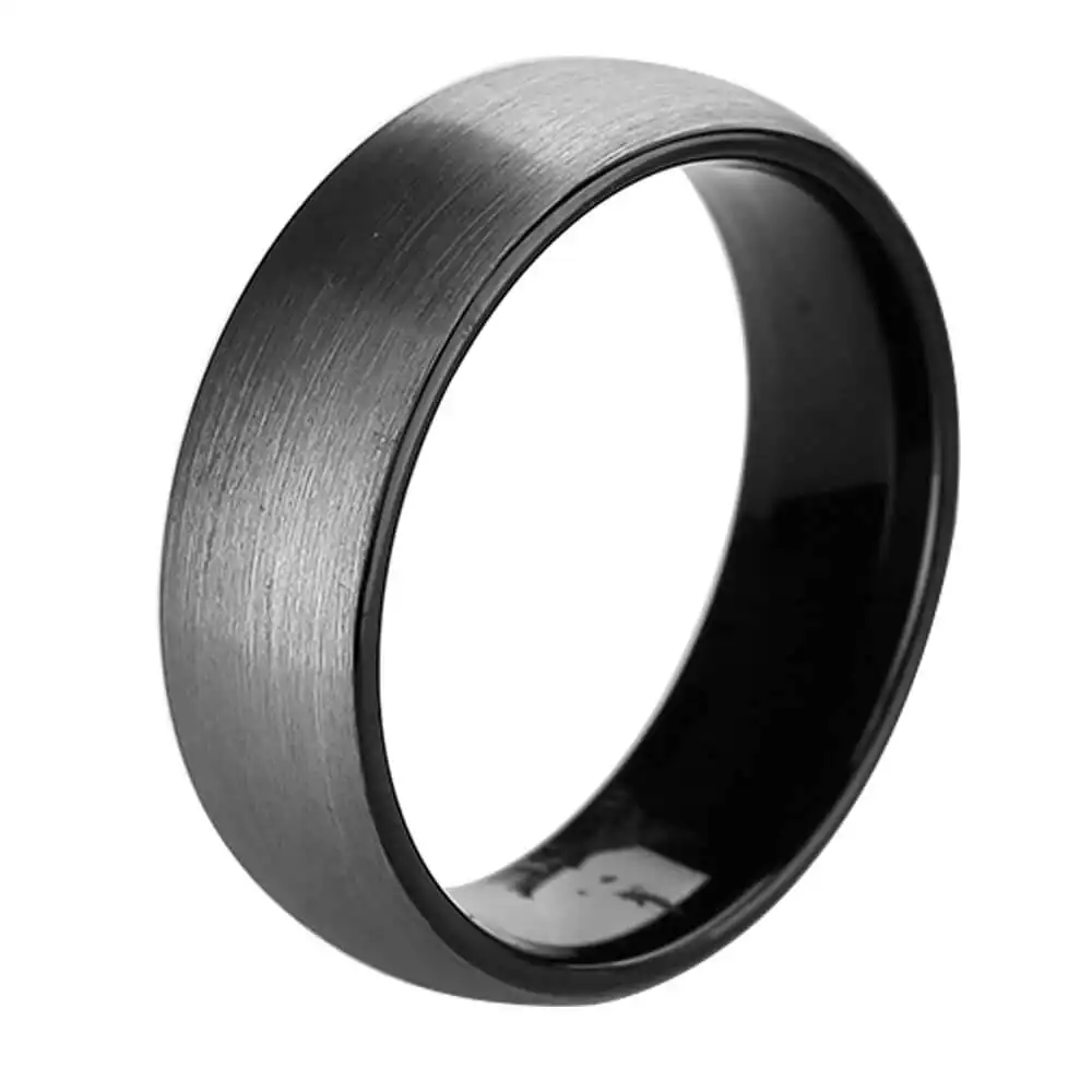 Energinox Produsen Grosir Kustom Cincin Pernikahan Tungsten Carbide Hitam Kosong untuk Pria
