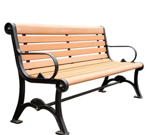 Antico cast outdoor ferro panchina al di fuori di plastica di legno composito decorativo panca da giardino sedia di strada lungo la strada sedile relax