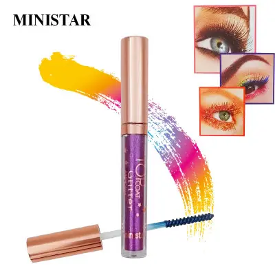 Ministar eye make kleurrijke mascara 8 kleuren haarkleur dye waterdichte langdurige wit paars blauw mascara 4D wimper