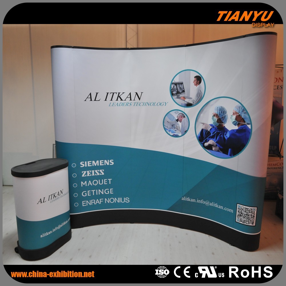2019 Portable Stand D'exposition Design Incurvé de toile de Fond de Cabine