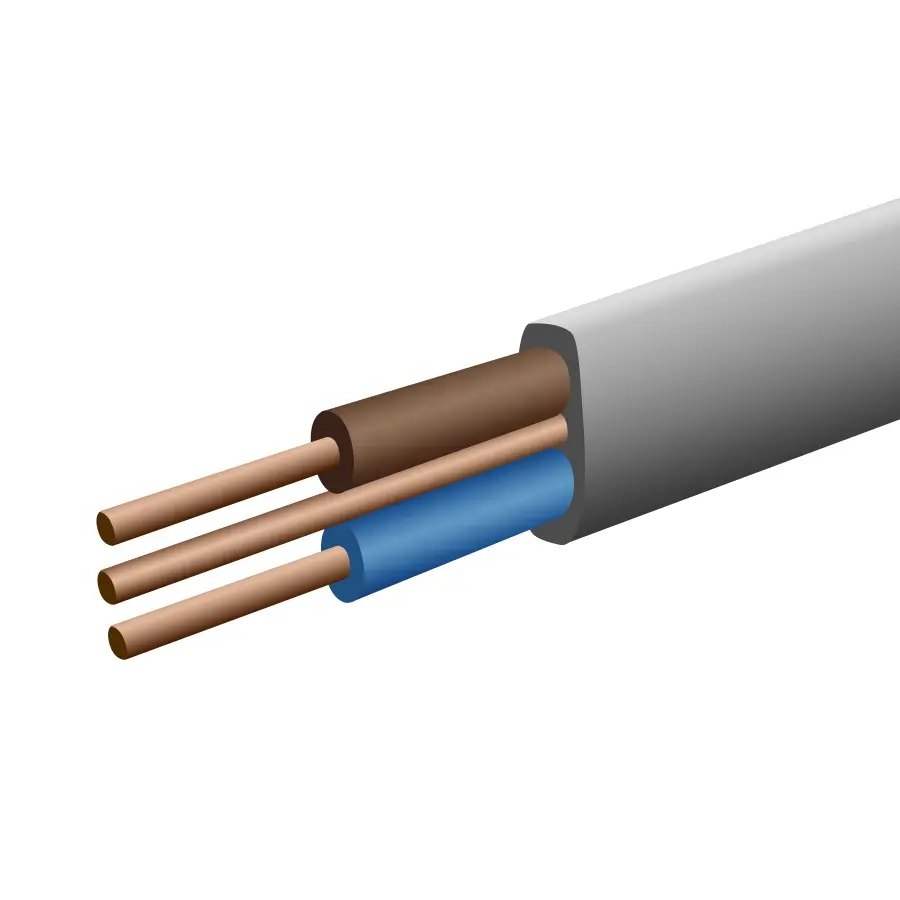 Câble électrique revêtu de PVC, fil Flexible enduit de PVC pour câblage fixe et plat