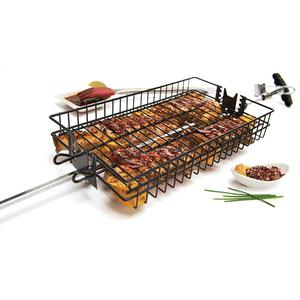Panier de barbecue plat antiadhésif de couleur noire, accessoires de barbecue, outils - Product Image 6