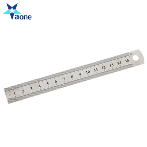 Règle droite en acier inoxydable, x 15cm ou 6 pouces, outil de mesure de précision, Double face, pour apprentissage, papeterie de bureau - Product Image 1