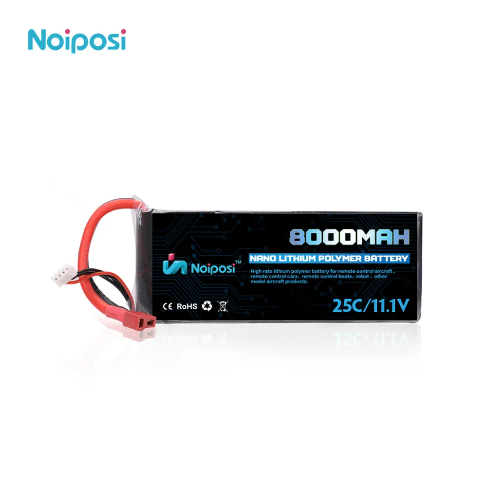 Bateria lipo recarregável 11.1v 3s, 8000mah, 25c, explosão 40c, 3 células, bateria de lítio polímero, para rc helicóptero