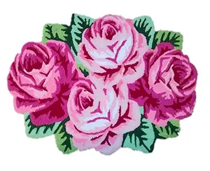 Custom Handmade Pink Rose Floral Area Rugs For Home Living Room Rugs Carpets