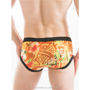 Personnalisé contraste bande de jambe aucun cordon de serrage bas tour imprimé hommes sous-vêtements boxer - Product Image 3