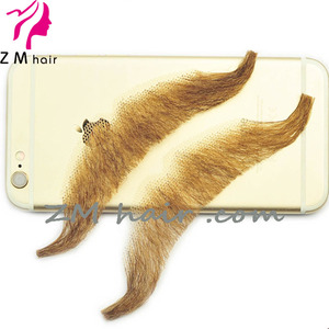 Barbe et <span class=keywords><strong>moustache</strong></span> artificielles en cheveux humains <span class=keywords><strong>de</strong></span> couleur noire et brune épaisse et naturelle pour usage quotidien - Product Image 3