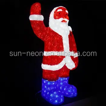 Big Santa Claus Led Outdoor Christmas Light Sculptures Led 3d Deer Motif Light For Shopping Mall Decoration