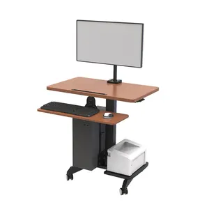 折叠式笔记本电脑桌书桌托盘架气弹簧坐式办公桌可调式坐式工作站经济型台式工作站