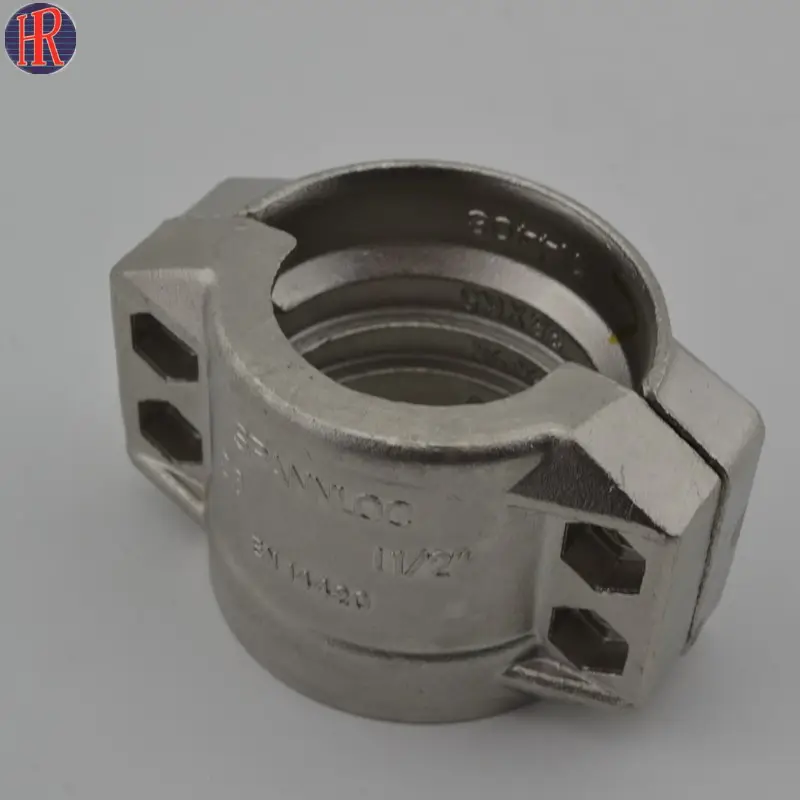 Stainless steel safety hose clamp threaded pipe fittings