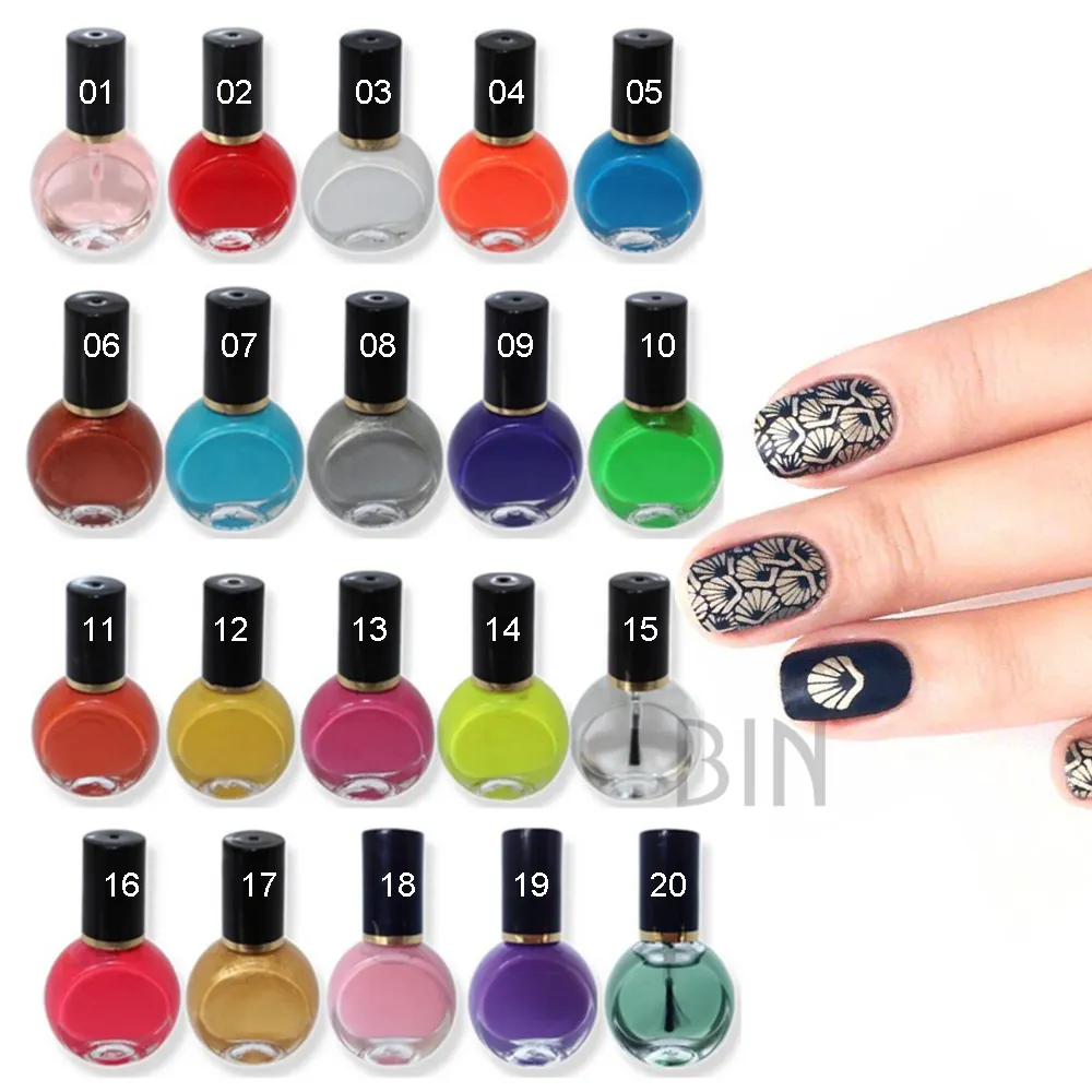 BIN 10ml/Bottiglia Timbro Nail Polish Polish & Stamp Polacco di Chiodo di Arte 26 di Colore Opzionale Per Stamping Nail