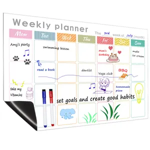 Calendario personalizado, diseño semanal, <span class=keywords><strong>Planificador</strong></span> de tareas, borrado en seco magnético, novedad - Product Image 3