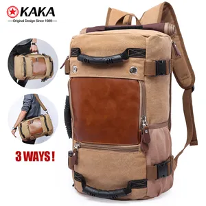 Large capacity canvas backpack custom roll top backpack bagpack hiking