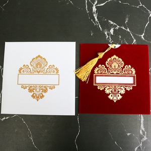 <span class=keywords><strong>Invito</strong></span> Matrimoniale in Velluto Blu con Nappa e Stampa in Lamina, Vendita Speciale - Product Image 3