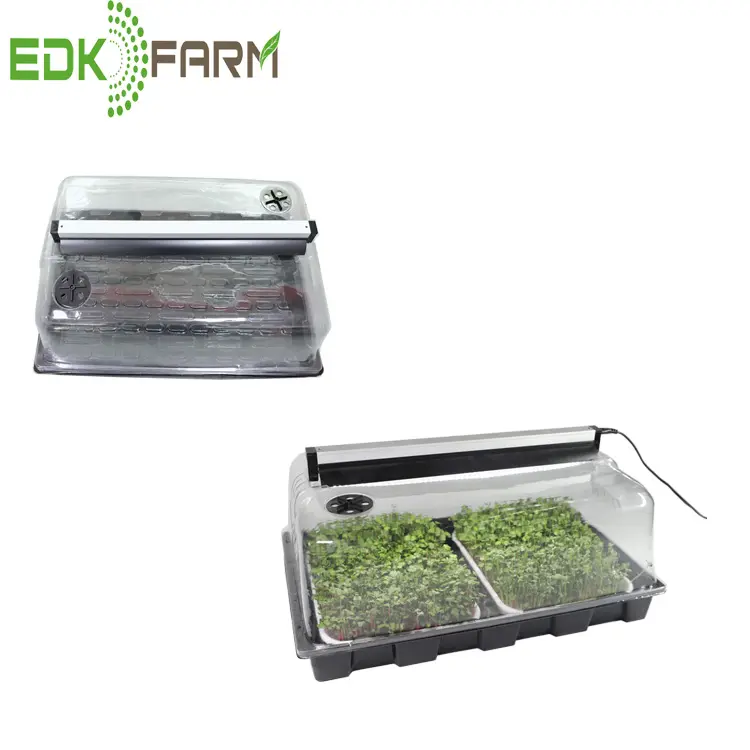 T5 HO mini greenhouse kits propagation growing system seed tray plastic grow seeds microgreen hydroponic trays