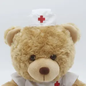 קידום מותאם אישית בפלאש רופא אחיד טדי דוב בפלאש צעצועי לוגו רקמה זול אחות טדי דוב במדים