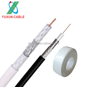 Doble TRI/Quad escudo Blanco/Negro TV <span class=keywords><strong>coaxial</strong></span> <span class=keywords><strong>RG</strong></span>-11 <span class=keywords><strong>RG</strong></span>-<span class=keywords><strong>6</strong></span>/<span class=keywords><strong>U</strong></span> cables - Product Image 1
