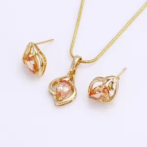 Xuping Jewelry-conjunto de joyas de cristal chapadas en oro de 14k, 61735