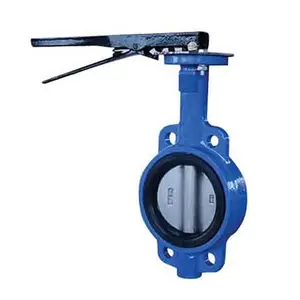 Katup Baja Karbon Dn300 Gas dan Minyak EPDM Liner Standar Rusia Cast Wafer Butterfly Valve untuk Semen