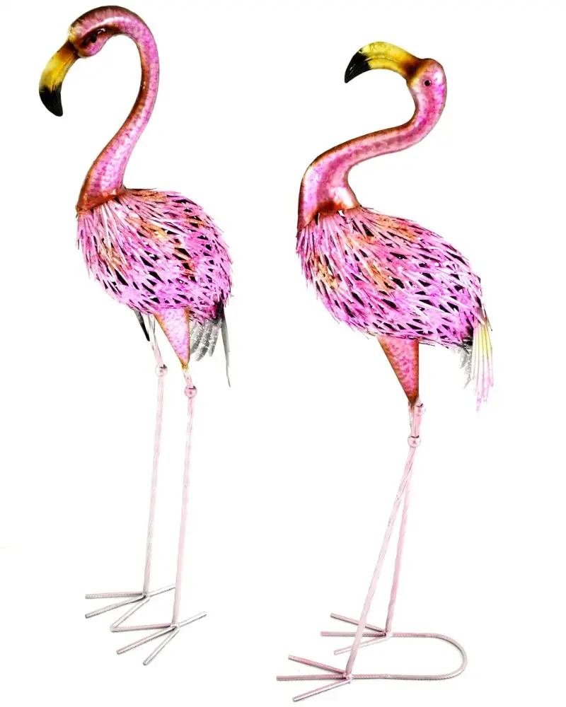 Dekorasi Taman Logam Rumput Flamingo