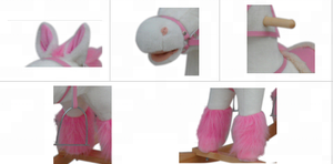 78*28*68cm SEDEX Audit nuova moda <span class=keywords><strong>bianco</strong></span> e rosa peluche <span class=keywords><strong>cavallo</strong></span> a dondolo con criniera intorno alla caviglia - Product Image 5