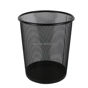 Office Home Hotel Kamer Keuken Of Outdoor Zwarte Pop Up Open Top Draad Metalen Mesh Afval Prullenbak Voor Vuilnis afvalbak