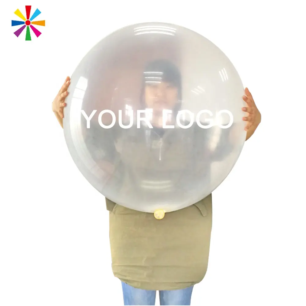 Besar 36 "Latex Dicetak Dirancang Bening Transparan Balon dengan Putih Desain Logo Printing