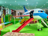 Nouveau grand avion en plastique, aire de jeux innovante avec toboggan pour les enfants, parc