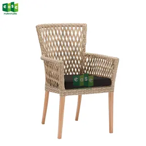 De gros bras chaise en plein air-Chaise d'extérieur, fauteuil avec corde en plastique, confortable et relaxante, pour jardin et Patio,