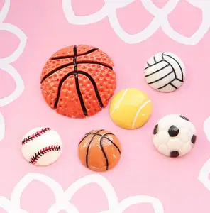 Nieuwe Ontwerp Simulatie Voetbal Resin Charms Funny Diy Zoete Pvc Accessoires Voor Telefoon Decoratie