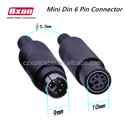 Bxon 6ピンミニDINコネクタ Male/Female 1.5A S-ビデオ用コネクタ