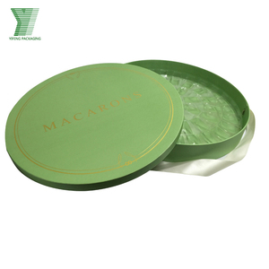 wholesale custom printing luxury gift Printed Food chocolate box Packing Plastic Round Macaron Box