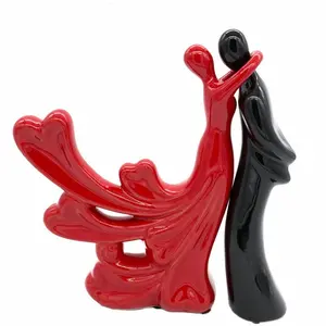 Lady Man Wedding Gift Home Living Room Decor 9" Passionate Lover Embrace Couple Figurine