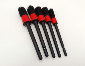 Set di pennelli per dettagli Auto Auto spazzola per capelli sintetica confezione da 5 ruote cruscotto accessori per Auto-styling spazzola autolavaggio - Product Image 5