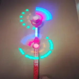 Pabrik Kincir Angin LED Dobel-End Spinner Natal 6 LED Ujung Ganda Berkedip Kincir Angin Mainan Kincir Angin