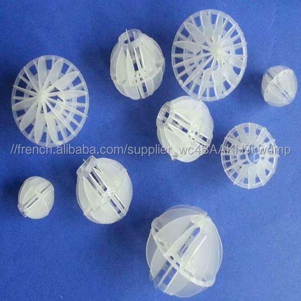 Boule creuse polyédrique en plastique pour la tour de purification de gaz d'échappement