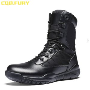 Botte tactique professionnelle pour <span class=keywords><strong>homme</strong></span> en cuir véritable et tissu en maille EVA noir, imperméable, pour la <span class=keywords><strong>randonnée</strong></span> en plein air en hiver - Product Image 3