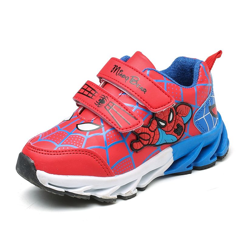 Лидер продаж, брендовые Детские Плюшевые кроссовки для бега с изображением Человека-паука