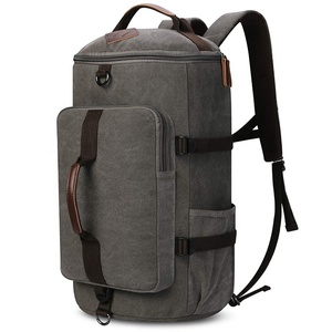 HUIDE para hombre grande de lona mochilas Vintage Casual en mochila 3-en-1 negro Lona de mochila - Product Image 1