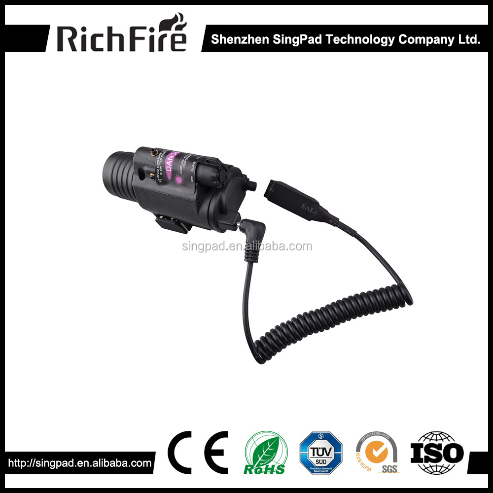 Avec Rouge Laser Gun Sight Et Pression Interrupteur Monté LED Militaire Tactique Pistolet lampe de Poche Torche