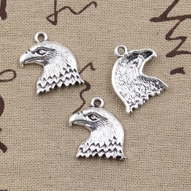 Pingente amuleto de águia do hawk, pingente personalizado vintage de prata da águia do havaí para jóias 21*19mm