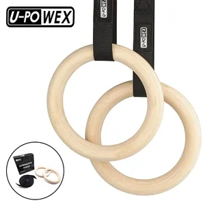 Durable holz übung fitness training gym ringe abs gymnastic ring