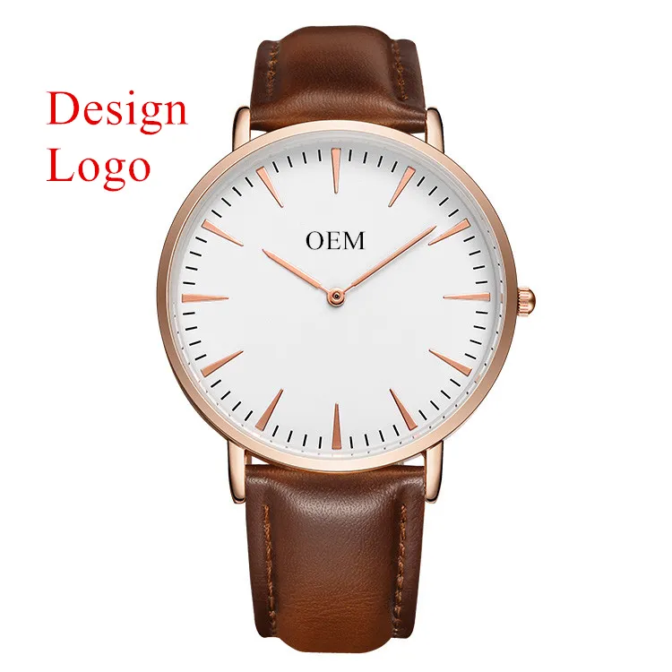 Lage Moq Oem Custom Uw Logo Horloge Uw Merk Horloges Ontwerp Uw Eigen Logo Horloge