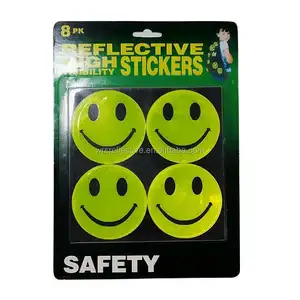 China Wholesaler PVC Decorative Safety Fluorescent Yellow Reflective Label Sticker For Kids