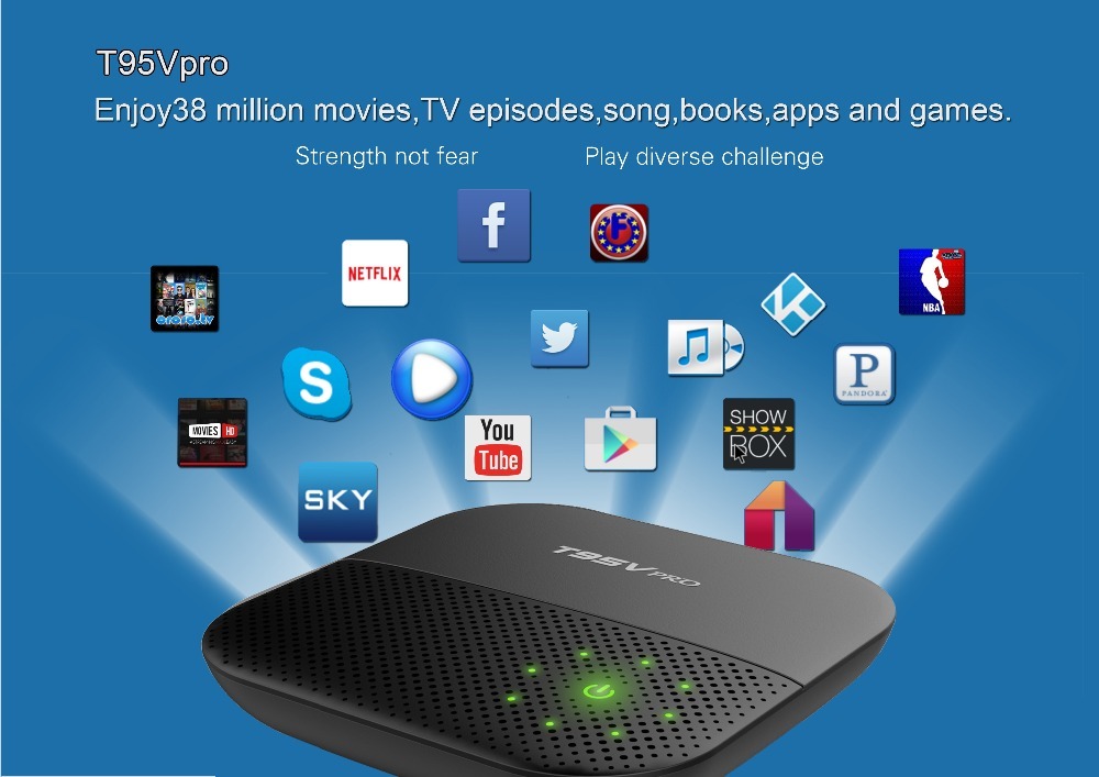 T95V Pro Android 6.0 tv digital por cable set top box S912 Octa core 2 GB/16 GB 4 K HD WiFi de Dual 2017 mejor caja de la tv