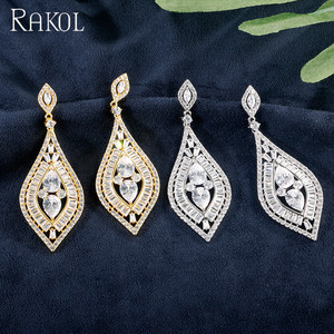 RAKOL EP2257 Gorgeous Bridal Trang Sức Phù Dâu Quà Tặng Cubic Zirconia Sang Trọng Dangle Earrings Dài Drop Wedding Prom Bông Tai - Product Image 6