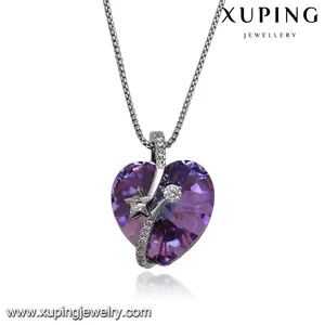 43802 Xuping Swarovski bijoux pendentif gracieux avec diamants disponible en lilas et bleu foncé féminins