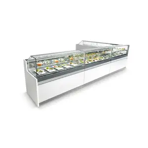 商业冷藏冰箱玻璃盒用于新鲜肉类和熟食/水果熟食陈列柜