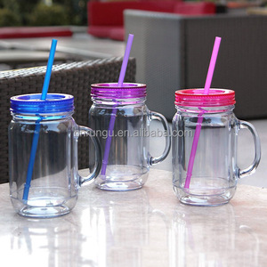 Plastic Mason Jar with Handles
