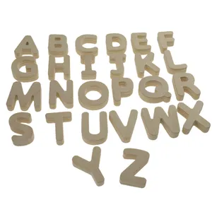 Cheap kit refrigerator magnet decorative 26 A-Z Capital laser cut custom mdf wooden magnetic alphabet letters